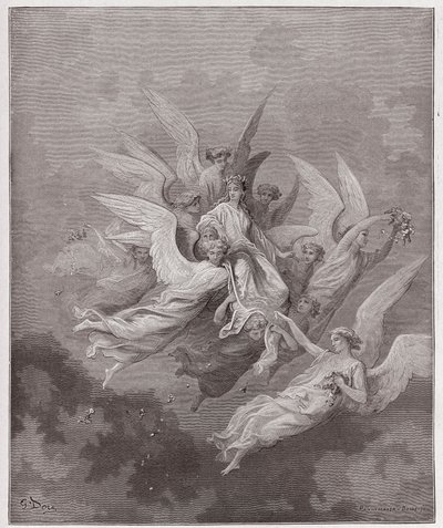 La Divina Comedia, Purgatorio, Canto 30: Beatriz entre los ángeles - Ilustración de Gustave Doré de Gustave Dore