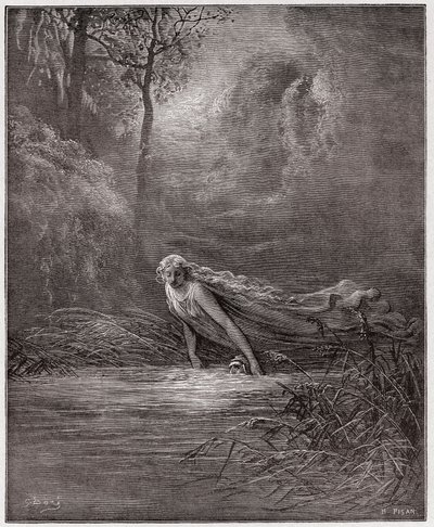 La Divina Comedia, Purgatorio, Canto 31: Dante sumergido en el Río Leteo - Ilustración de Gustave Doré de Gustave Dore