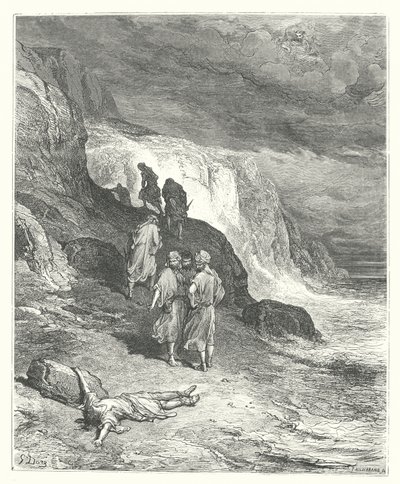 Las Fábulas de La Fontaine: Júpiter y el viajero (grabado) de Gustave Dore