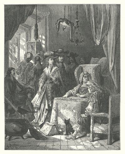 Las Fábulas de La Fontaine: El adivino (grabado) de Gustave Dore