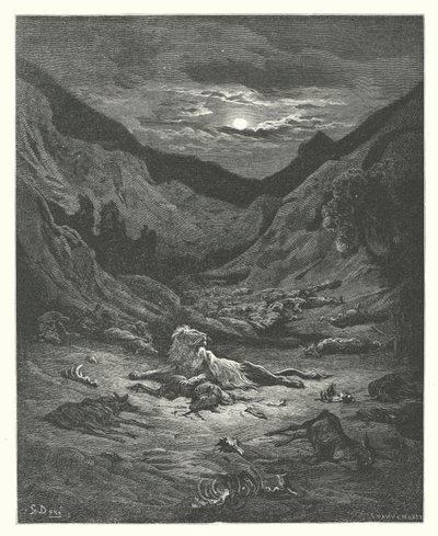 Las Fábulas de La Fontaine: El León (grabado) de Gustave Dore