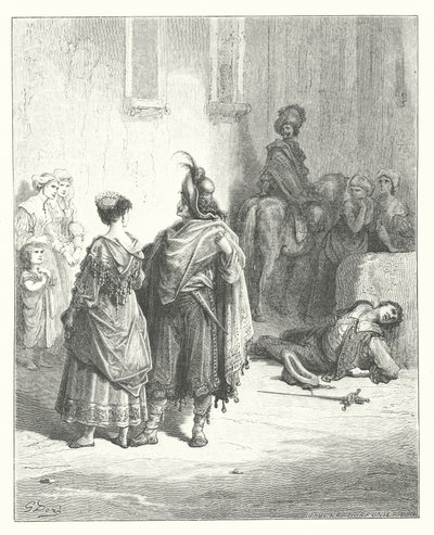 Las Fábulas de La Fontaine: Las dos aves (grabado) de Gustave Dore