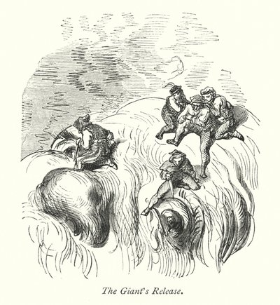 La liberación del gigante (grabado) de Gustave Dore