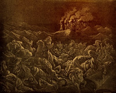 Los madianitas puestos en fuga por Doré - Biblia de Gustave Dore