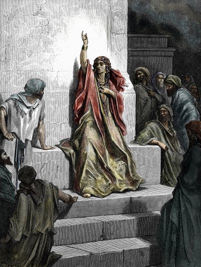 La profetisa Débora Grabado de "La Biblia" ilustrado por Gustave Dore (1832 - 1883) 1865 Colección particular de Gustave Dore