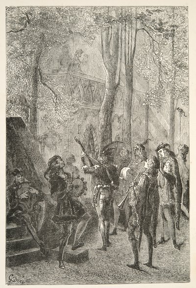Las celebraciones del matrimonio de Sir Gareth, de Historias de los Días del Rey Arturo por Charles Henry Hanson, pub.1898 de Gustave Dore