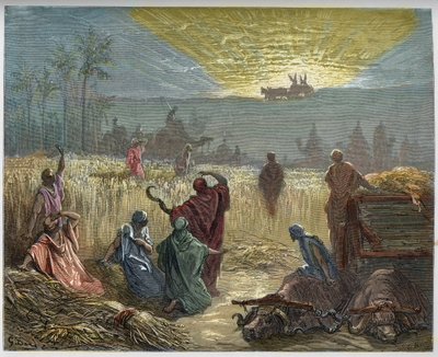 El regreso del Arca de la Alianza - El regreso del Arca de la Alianza a Bet Shemesh - Antiguo Testamento - grabado en “La Biblia ilustrada” de Gustave Doré (1832-1883) - Grabado de “La Biblia de Doré” de Gustave Dore
