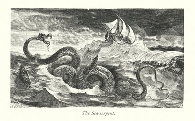 La serpiente marina (grabado) de Gustave Dore