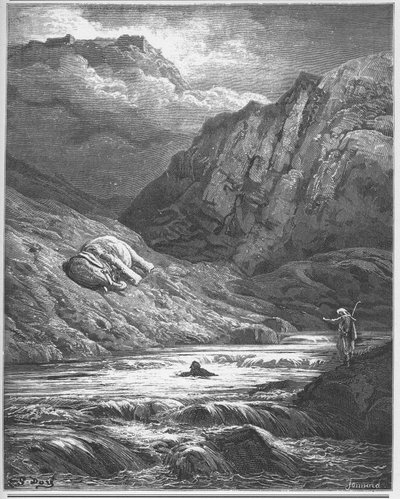 Los dos aventureros y el talismán - de "Fábulas" de Jean de La Fontaine de Gustave Dore