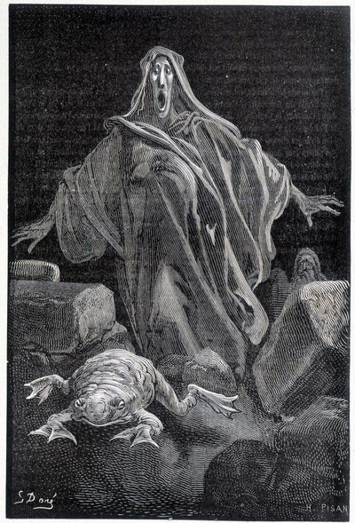 El grito de alarma - ilustración del miedo por Gustave Doré, grabado de Gustave Dore