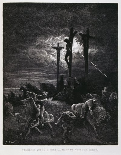 La crucifixión de Cristo, Ilustración de la Biblia de Dore de Gustave Dore