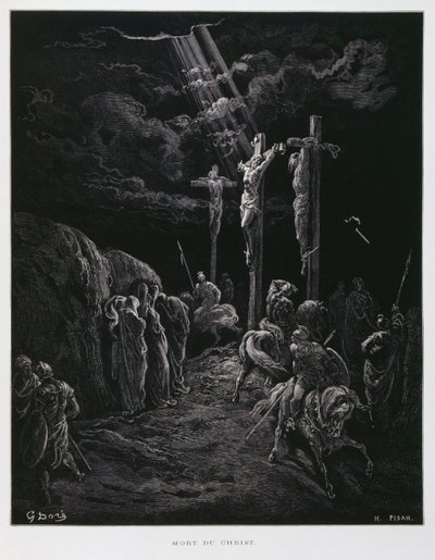 La muerte de Cristo en la cruz, Ilustración de la Biblia de Dore de Gustave Dore