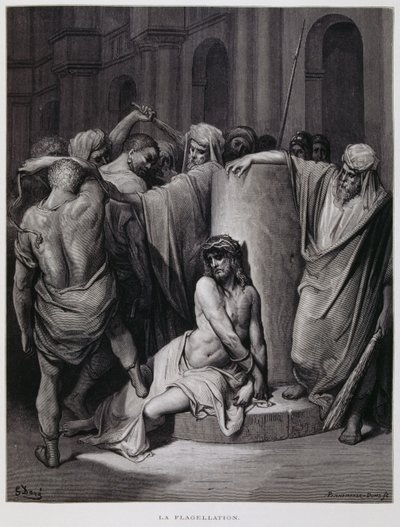 La flagelación de Cristo; Ilustración de la Biblia de Dore de Gustave Dore