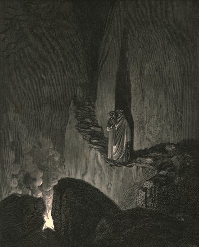 El guía, que marcó cómo miraba atentamente, así comenzó de Gustave Dore