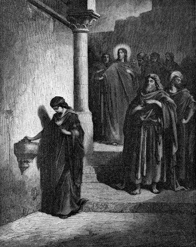La ofrenda de la viuda de Gustave Dore