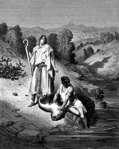 Tobías con el Arcángel Rafael, 1865-1866 de Gustave Dore