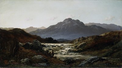 Torrent In The Highlands (óleo sobre lienzo) de Gustave Dore