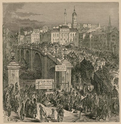 Tráfico en el Puente de Londres de Gustave Dore