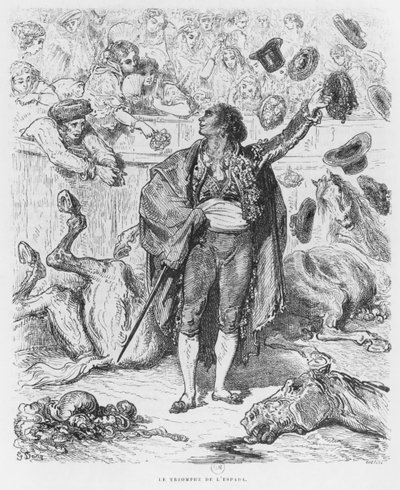 Triunfo de un matador, grabado por Boetzel de Gustave Dore