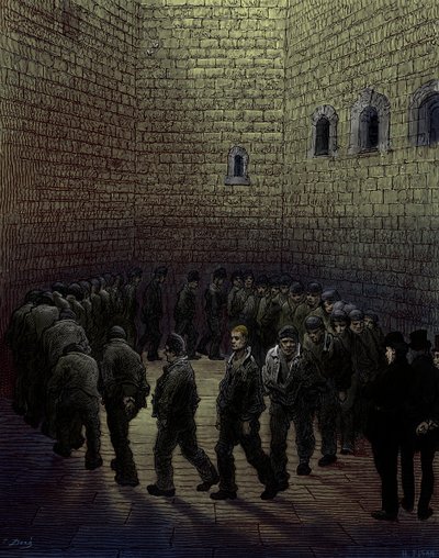 Prisión victoriana de Londres de Gustave Dore