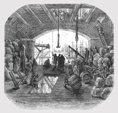 Almacenes junto al Támesis, 1872 de Gustave Dore