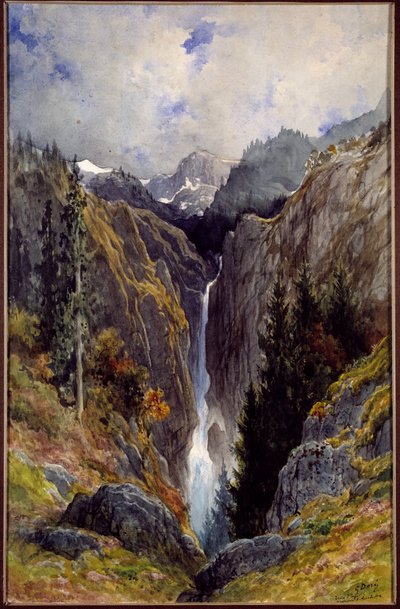 Cascada del agujero del infierno en el valle del Lys (pintura de Gustave Doré) de Gustave Dore