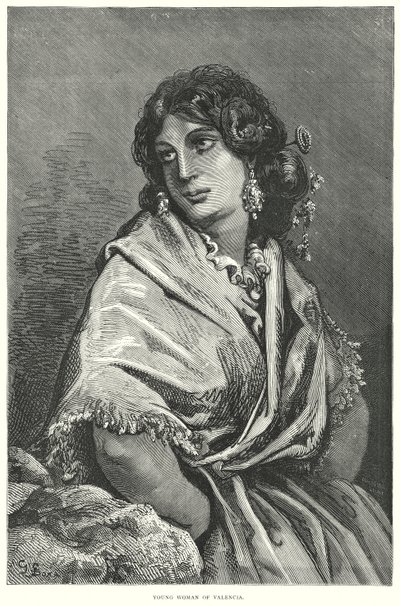 Joven de Valencia (grabado) de Gustave Dore
