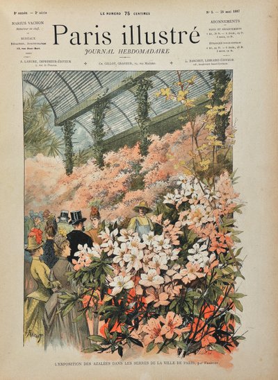 Exposición de azaleas en los invernaderos de la ciudad de París (Serres d