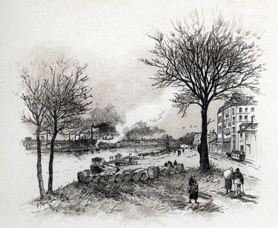 Vista de Ivry sur Seine (Ivry-sur-Seine) Dibujo de Gustave Fraipont (1849-1923) desde Saint-Juirs de Gustave Fraipont