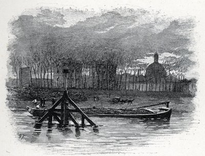 Vista de la grúa acuática de quai d