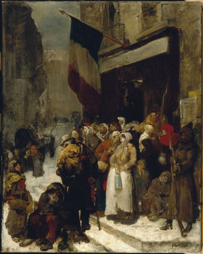 Cantina municipal, Saint-Martin, durante el sitio de París, c.1871 (óleo sobre lienzo) de Gustave Guillaumet