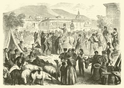 Feria anual de la ciudad de Alcalá, España de Gustave Janet
