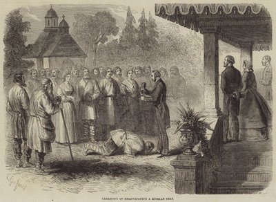 Ceremonia de emancipación de un siervo ruso de Gustave Janet