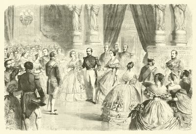Bailando la cuadrilla en un baile de la corte imperial francesa (grabado) de Gustave Janet