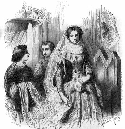 Retrato de Jeanne de Montmorency, hija de Bouchard 1º de Marly. Siglos XIII-XIV. Grabado por Gustave Janet de Gustave Janet