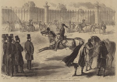 Presentación de caballos al Emperador de Francia por el Bey de Túnez de Gustave Janet