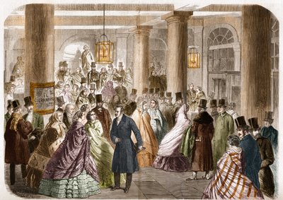 El teatro italiano (Salle Ventadour) fue inaugurado en París en 1858. Dibujo de Gustave Janet, grabado por Jahyer de Gustave Janet