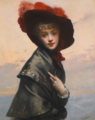 Dama con sombrero de Gustave Jean Jacquet