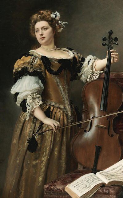 El violonchelista, c. 1890 de Gustave Jean Jacquet