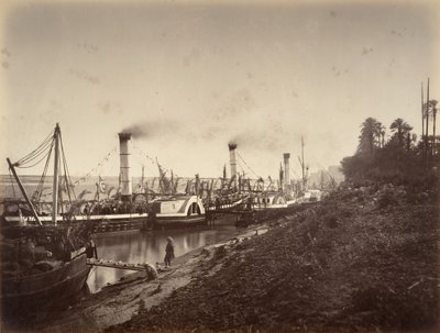 Fiesta de S. A. Ismaíl Pacha a bordo de los barcos de LL. A A. los príncipes, enero de 1867, 1867 de Gustave Le Gray