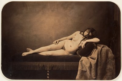 Desnudo femenino recostado en un canapé Récamier de Gustave Le Gray