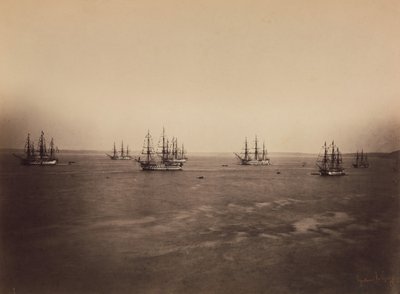 Las flotas francesa e inglesa, Cherburgo, agosto de 1858 de Gustave Le Gray