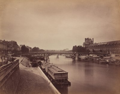 El Puente del Carrousel, París: Vista al Oeste desde el Puente de las Artes de Gustave Le Gray