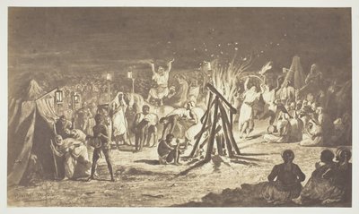Sin título [Pintura de Las fogatas en Camp de Chalons por Bénédict Masson], 1857 de Gustave Le Gray