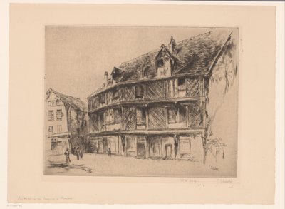 Calle con casas y caminantes en Chartres
La maison du saumon (Chartres) (título en el objeto) de Gustave Leheutre (signed by artist)