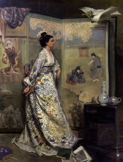 Abanico japonés (óleo sobre lienzo de Gustave Leonard de Jonghe