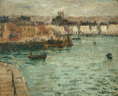 Frente al puerto de Dieppe de Gustave Loiseau