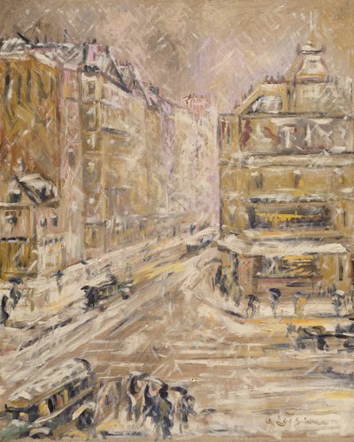 Rue de Clignancourt Bajo la Nieve, 1924 de Gustave Loiseau