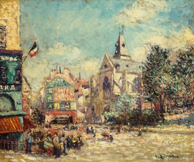 La Iglesia de Saint Medard y la calle Mouffetard en París, 1903 de Gustave Loiseau
