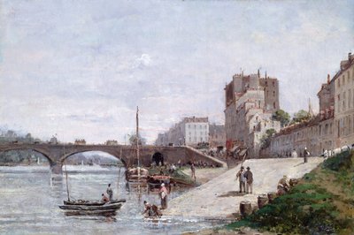 El Sena y el puerto de Courbevoie de Gustave Mascart